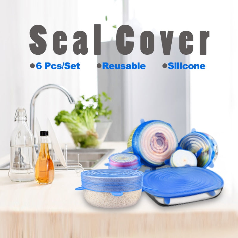 1pc Kitchen Food Preservation Cover, Silicone Edged Sealing Cover