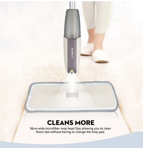 Practical Spray Mop with Reusable Microfiber Pads & 360 Degree Swiveling Head