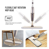 Practical Spray Mop with Reusable Microfiber Pads & 360 Degree Swiveling Head