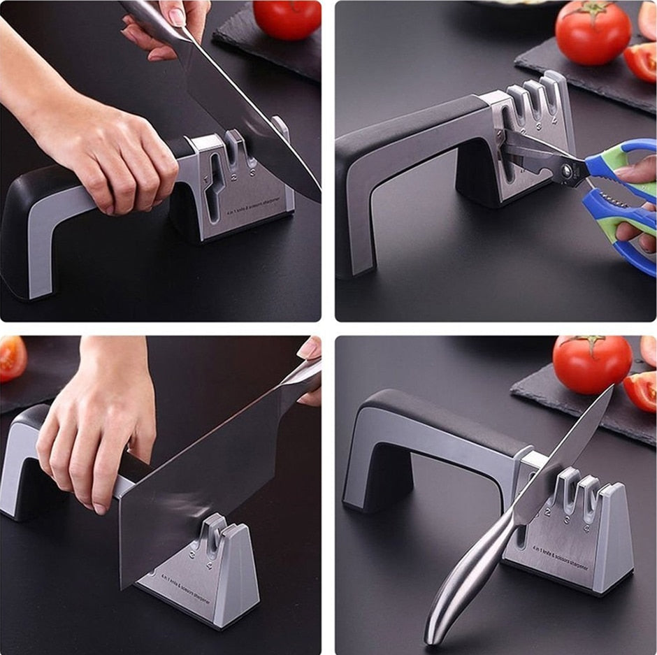 Multifunction 4-In-1 Knife Sharpener Adjustable Angle Kitchen Professi –
